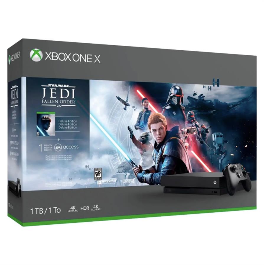 Consola Microsoft Xbox One X Star Wars Jedi: Fallen Order 1TBB12GB RAM SSD - Negro